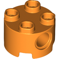 Lego kostka (kostička) válcová (kulatá) 2x2 s otvorem, oranžová (6120639)